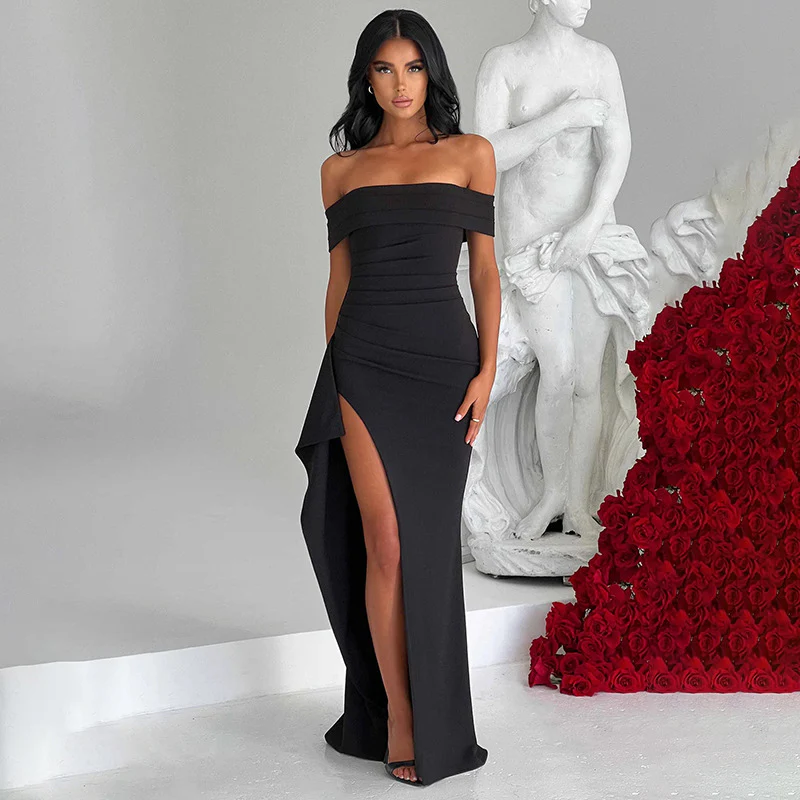 Vestido maxi de hombros caídos Luisa - Imagen 3